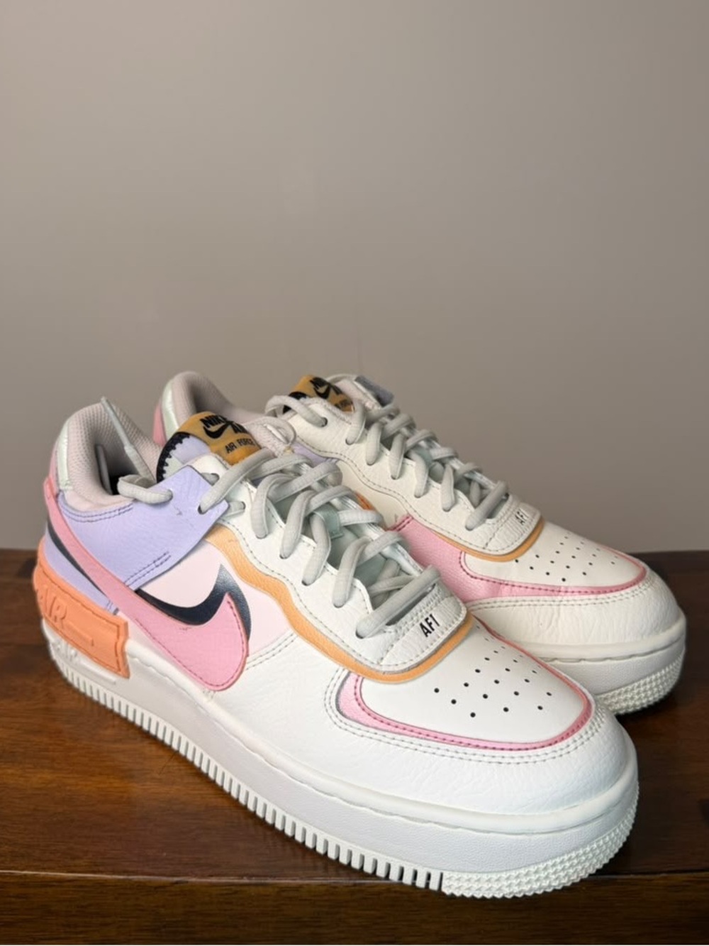 Nike Air Force 1 Shadow Pink Glaze Women’s 8 Sail Orange Chalk CI0919-111